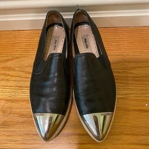 Miu Miu cap toe leather slip on sneakers size 37